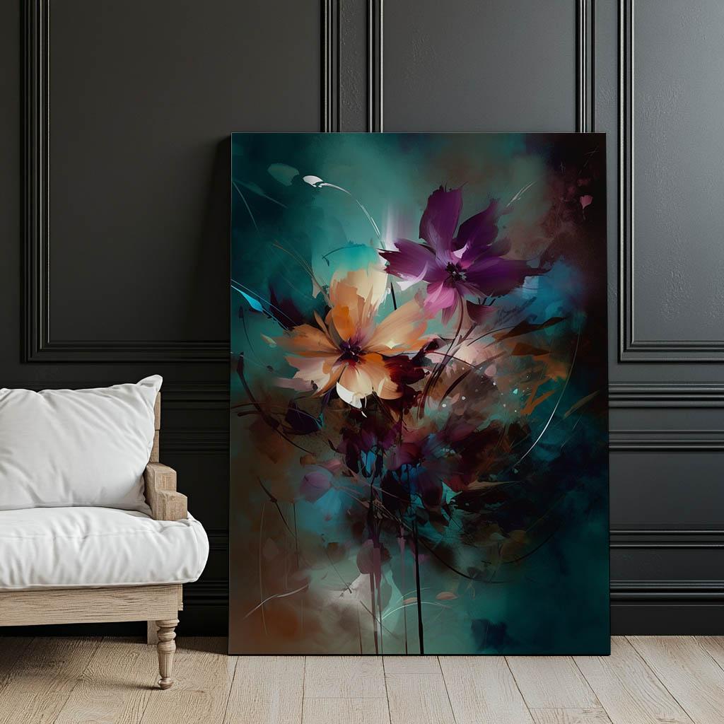 Kwiaty Nocy Kwiaty Nocy, 70X100 Cm, Rama Aluminiowa Czarna, Papier Matowy 230 Gsm