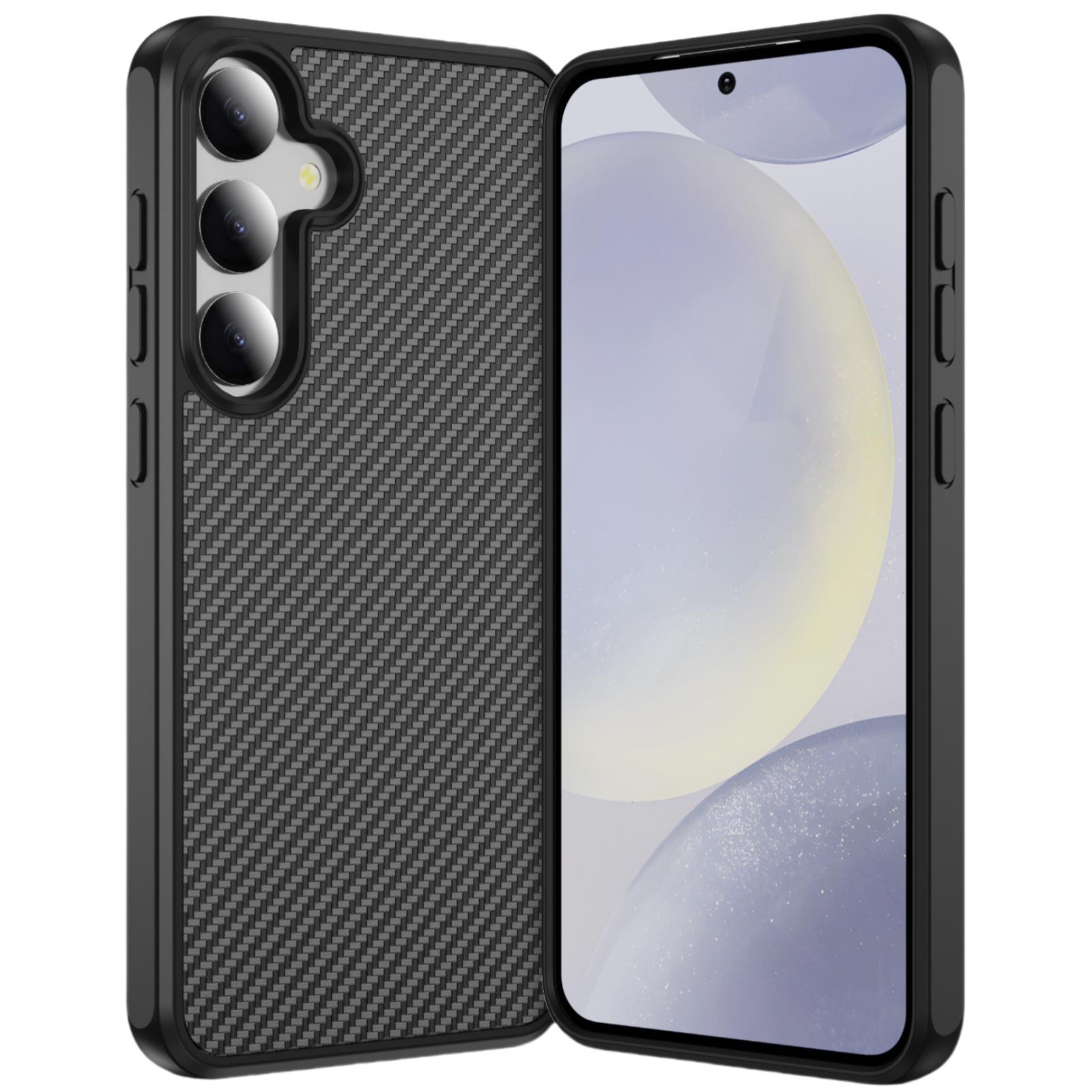

Fashion Carbon Fiber Anti-Fingerprin Case for Samsung Galaxy S25 Ultra S24 S23 Plus S 25 24 Phone Bag Galaxy S23+ чорний