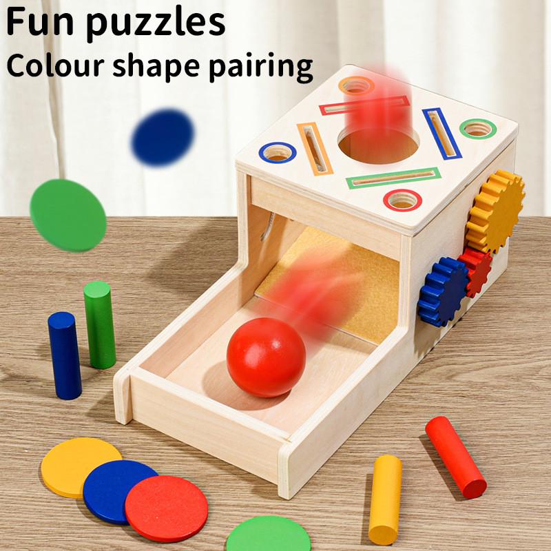 Shape Wooden Children And Color Cognition Matching Multifunctional Coin Toy Box