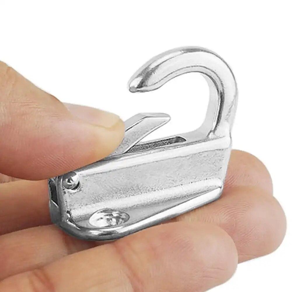 Marine Grade Stainless Steel Spring Locked Fender Hook Snap Fending Hook Attach Rope Boat Sail Tug Ship Marine Hardware