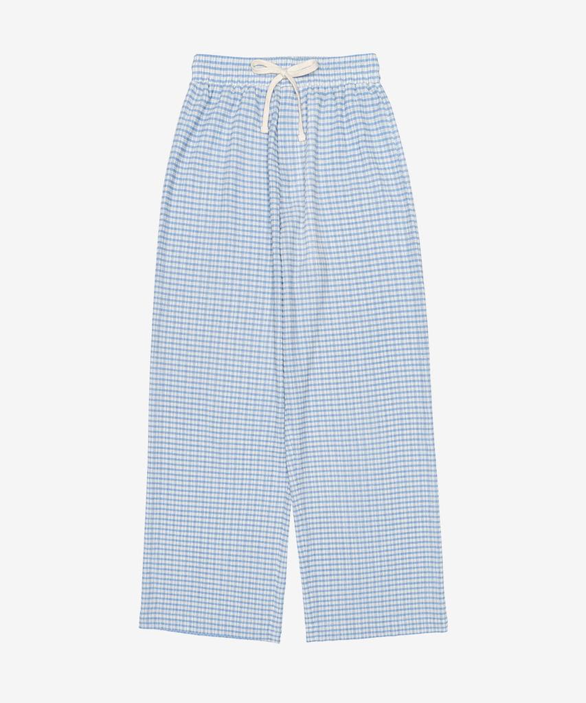 BENSIMON Gingham Banding Pants - Sky Blue