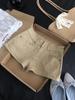 Women's High-Waist Khaki Retro Denim Shorts