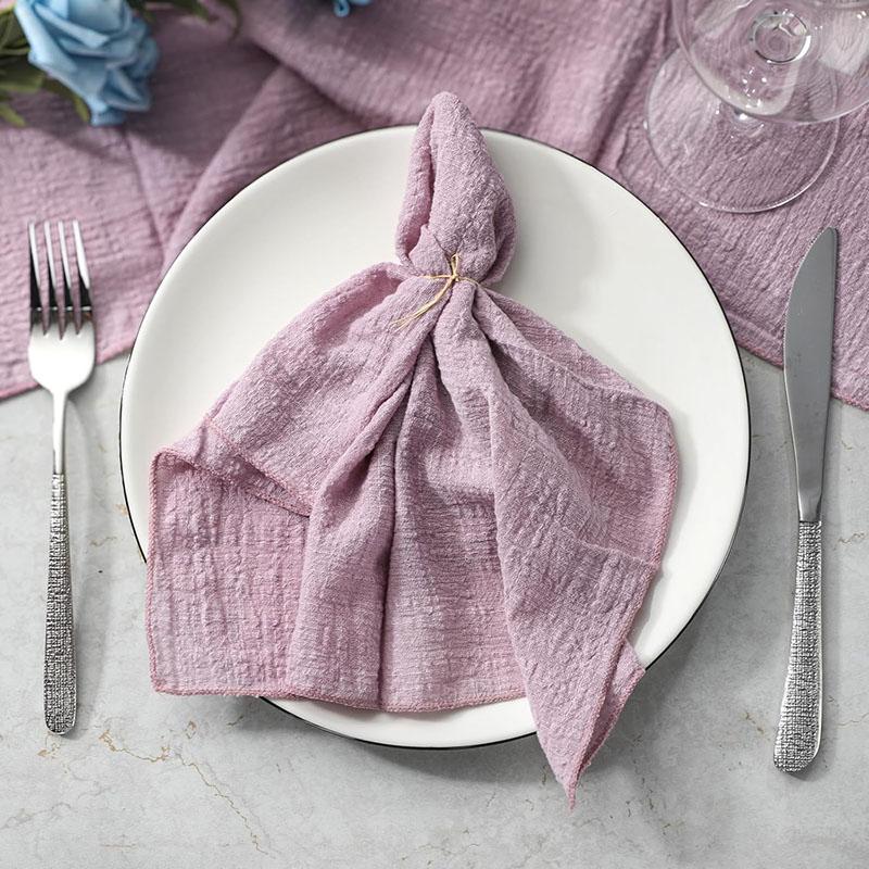 50pcs Handmade Gauze Napkins 30X30cm Cotton Cloth Napkins Fabric Serviette Gauze Table Towels for Wedding Party Baby Shower Set