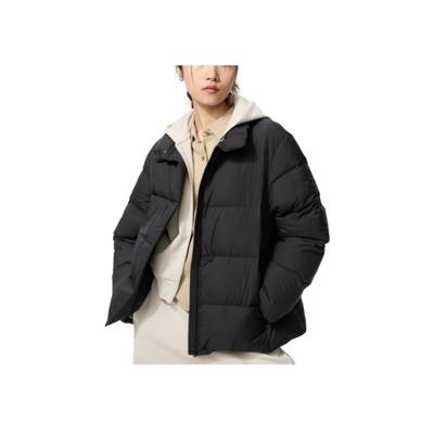 Solid Color Zipper Stand Collar Long Sleeve Drop Shoulder Down Jacket Women Outerwear 479212-09