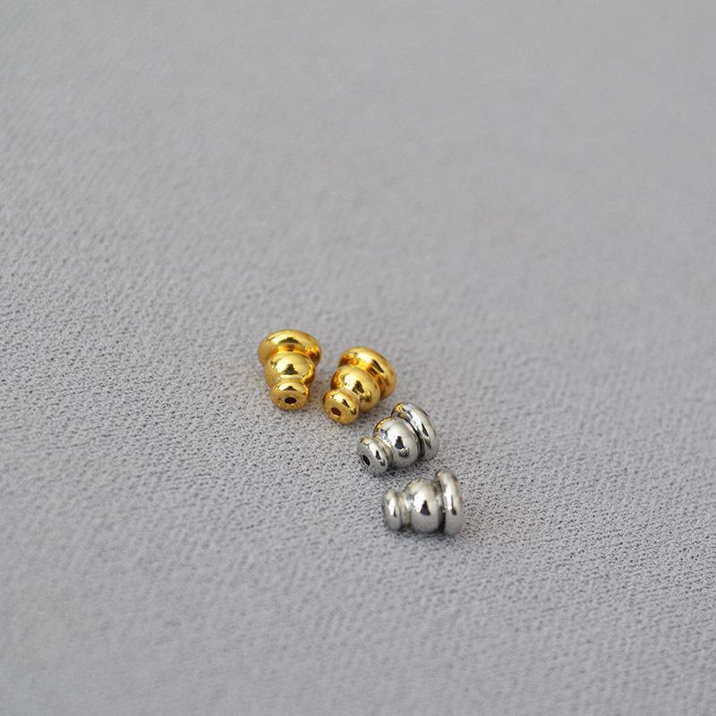 Gold-Plated Brass Non-Slip Silicone Bullet Gourd Ear Plug Jewelry Accessories for DIY