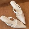 Fashion New Spring Pointed-toe Stiletto High-heeled Shoes, Feminine Look Thin, Fashionable, Sexy and Beautiful Baotou Semi-slippers