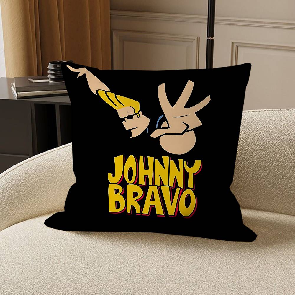 Kreskówkowy J-Johnny Bravo poszewka na poduszkę pokrowiec na poduszkę na sofę dekoracja pokoju domowego prezent dla dzieci