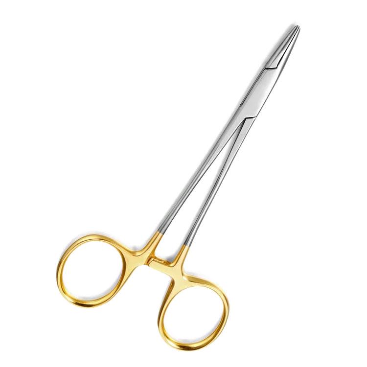 Stainless Steel Veterinary Suture Needle Holder Forceps, Fine & Coarse Teeth, 12.5-18CM