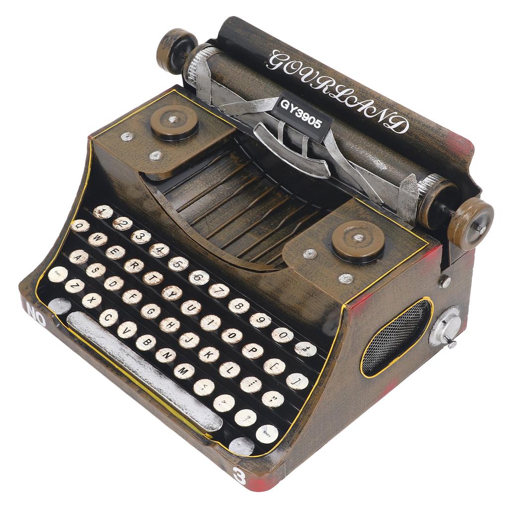 Retro Typewriter Model Reduce Stress Iron Vintage Typewriter Home Decoration Brown M