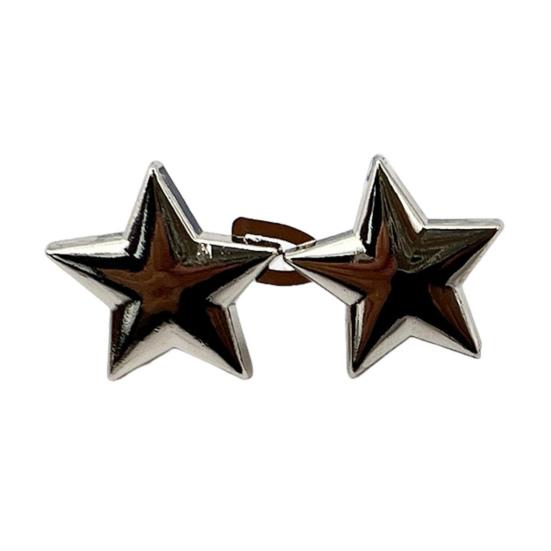 

Брюки Юбка Пряжка Ремень Дизайн Без Отверстий Узор Звезды Талия Кнопка Регулируемая Посадка Металлическая Застежка Ремня 40mm серебряный