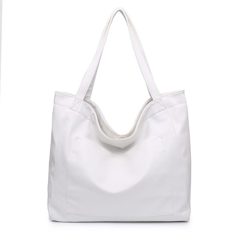 Women s large bag with pockets, soft leather, portable shoulder, retro oil wax leather, large capacity, fashionable new tote bag women