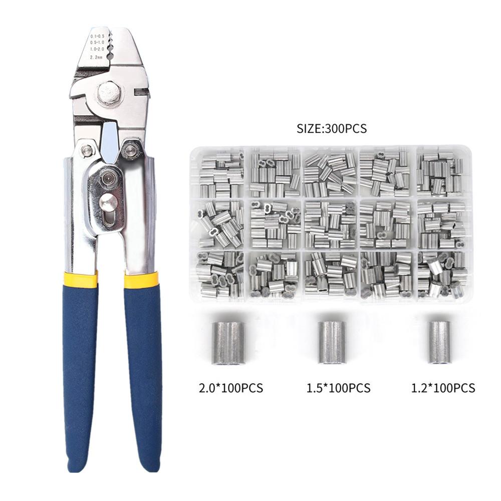 Wire Rope Crimping Swaging Tool Cable Crimps - for Aluminum Double Barrel Ferrule Crimping Loop Sleeve 0.1mm-2.2mm