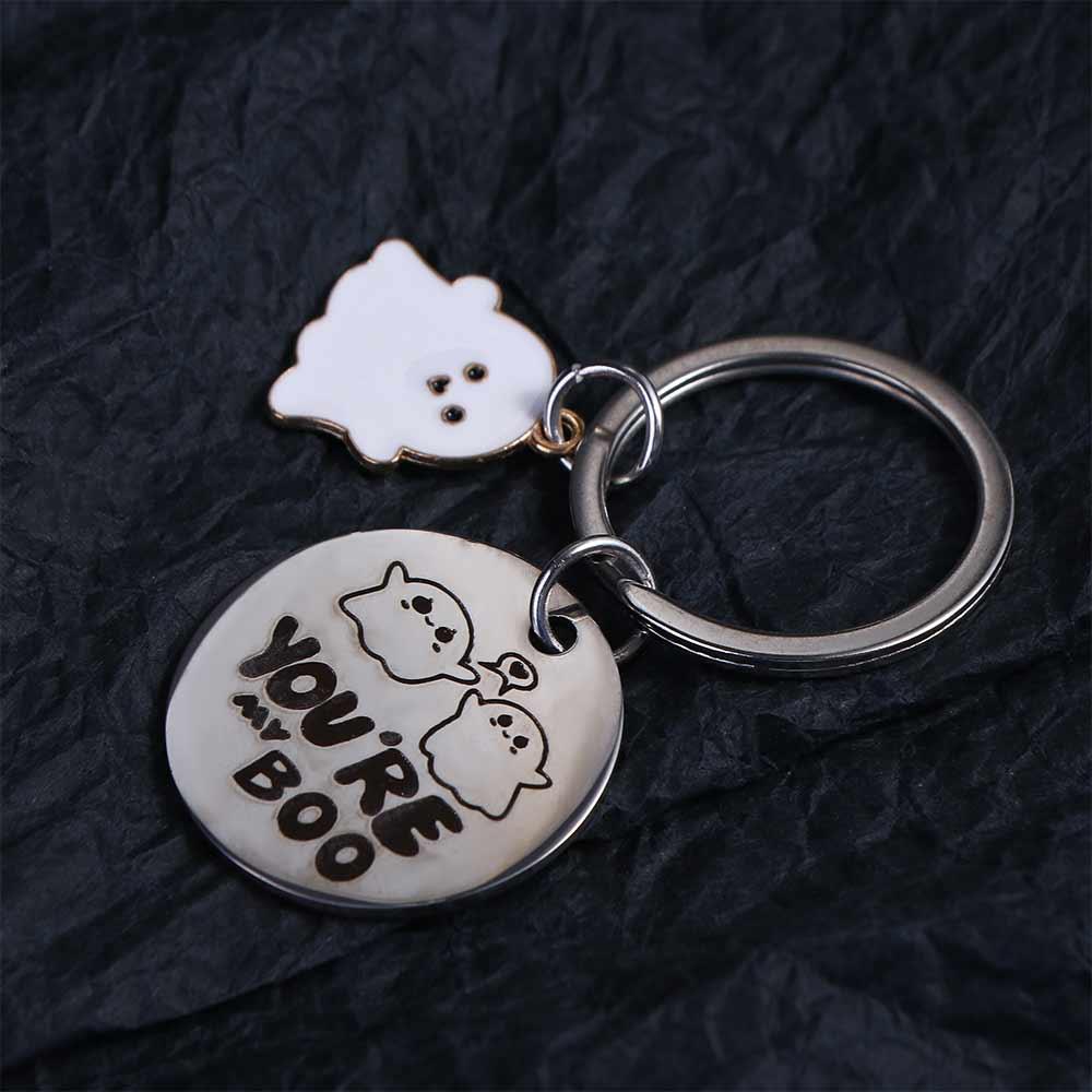 Ghost Ghost Key Rings I Hope We're Friends Skull Keyring Halloween Ghost Keychain  Bag