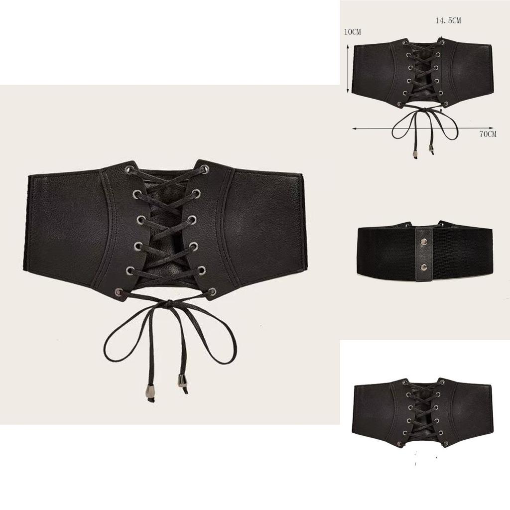 Vintage British Style Wide Leather Belt With Button Closure For Womens Fashion Accessories