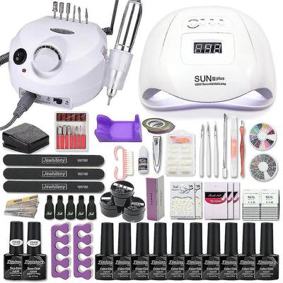 Nail Art Set 120/80/54w Uv Led Lamp Gel Nail Polish Set Electric Nail Drill Nail Art Set- Ssxjv