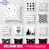 Nordic Black And White Geometric Polyester Cushion Cover Home Living Room Sofa Decoration Square Pillow 45X45Cm