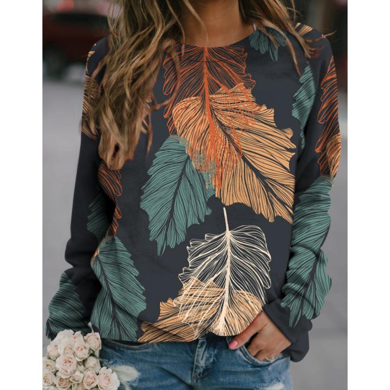 Europeisk herr rundhalsad tröja Vackra blommor Serie 3D-tryckt Casual Mode Topp