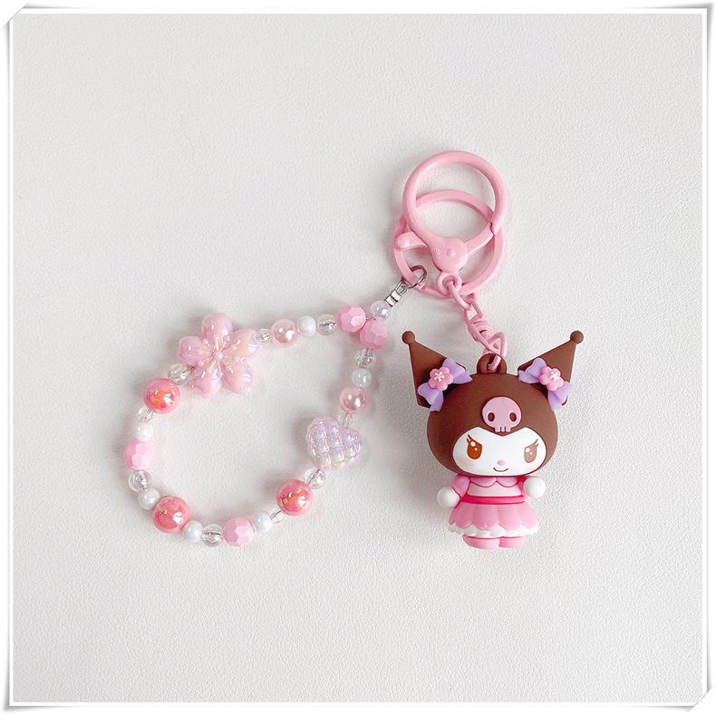 Sanrio Twinkling Cherry Blossom Hello Kitty & Kuromi Pendant Keychain Gift