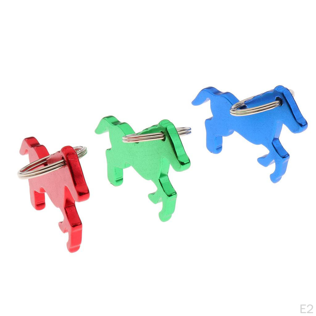 Aluminum Alloy Horse Pattern Bottle Opener with Keychain