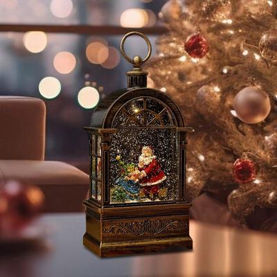 Lanterna di Natale Globo di neve Carillon luminoso Scatola musicale portatile illuminata