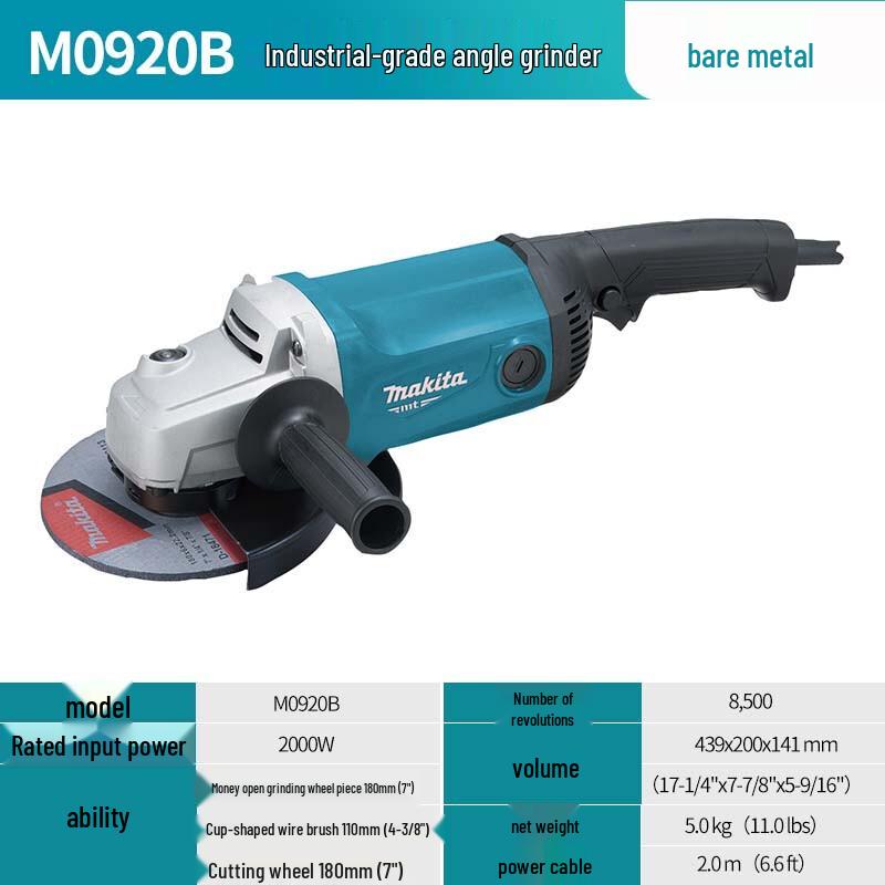 

Makita M0920B 180mm Angle Grinder CN plug (adapter included)