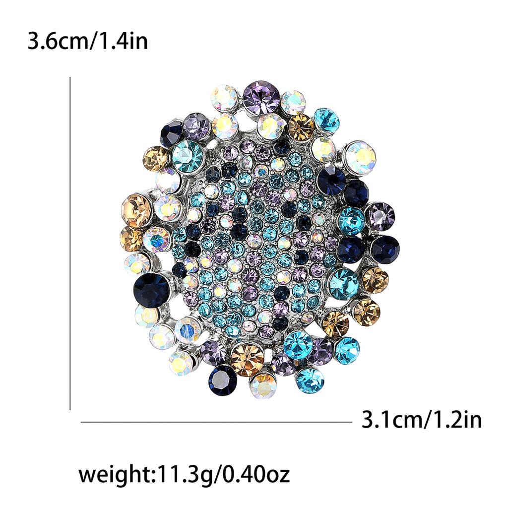 Literary Retro Alloy Rhinestone Sunflower Brooch Fashionable Versatile Women'S Clothing Corsage Jewelry Pin