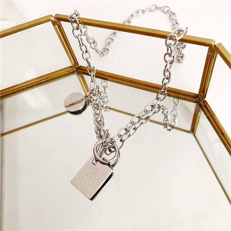 Unisex Titanium Steel Punk Necklace with Pendant - Trendy, Simple Clavicle and Sweater Chain