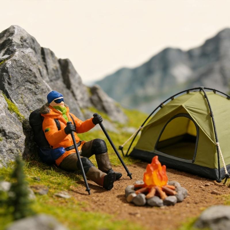 Realistic Hiking People Figure Model 1:64 Scale Hand Painted Miniature Figures for Dioramas Props,Photography Collectors