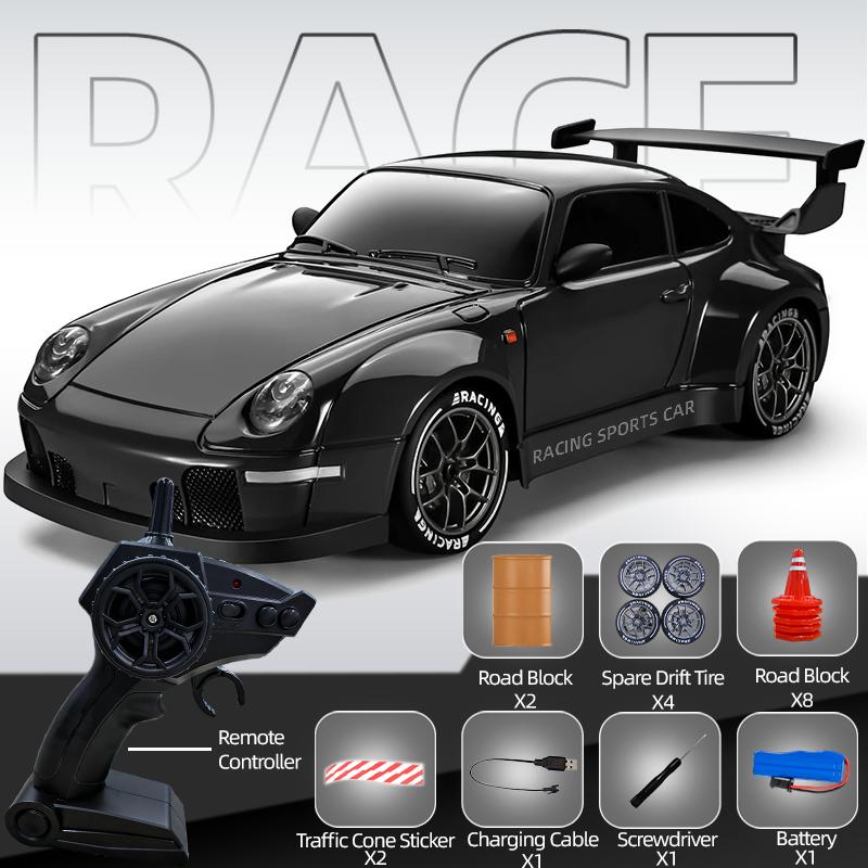 

1/24 4WD RC Drift Car 2.4G Remote Control High Speed Racing Toy for Boys Christmas Gifts чорний