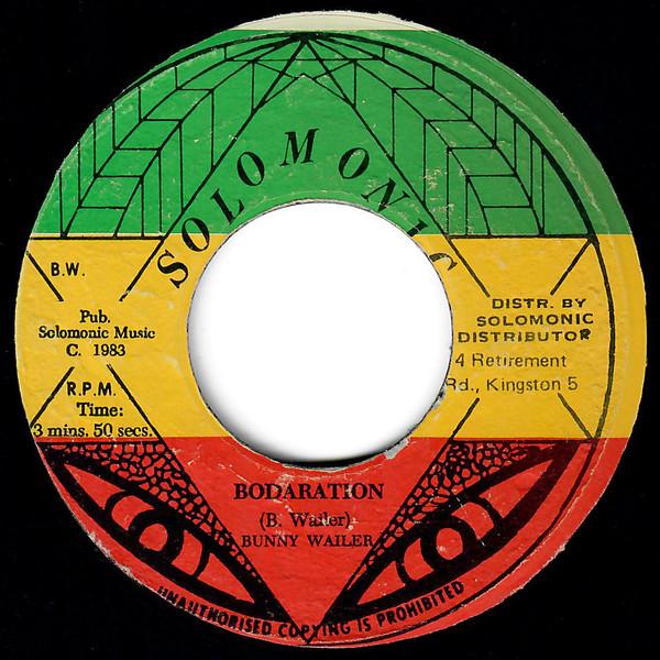 

7inch Record BUNNY WAILER Bodaration NONE Solomonic 1983 Jamaica Reggae Ska Dub Used