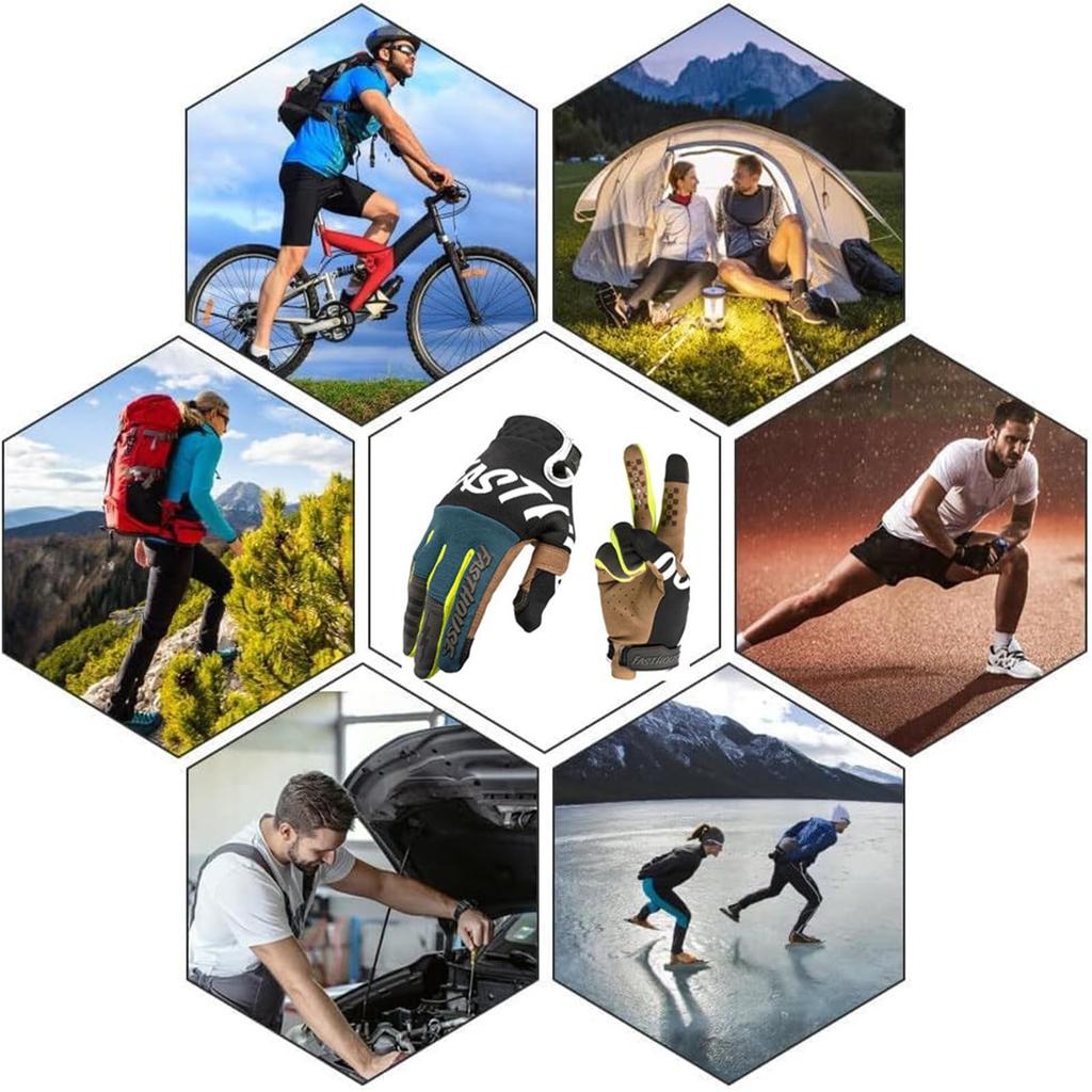 UNIQOCK Cycling Gloves for and Smartphone 3D Shock Full Road Bike Gloves for Men and Women Spring, Summer, Autumn, Compatible, Breathable, Padded,