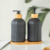 Luxurious Vertical Stripe Glass Pump Bottle for Soap, Lotion, or Shampoo