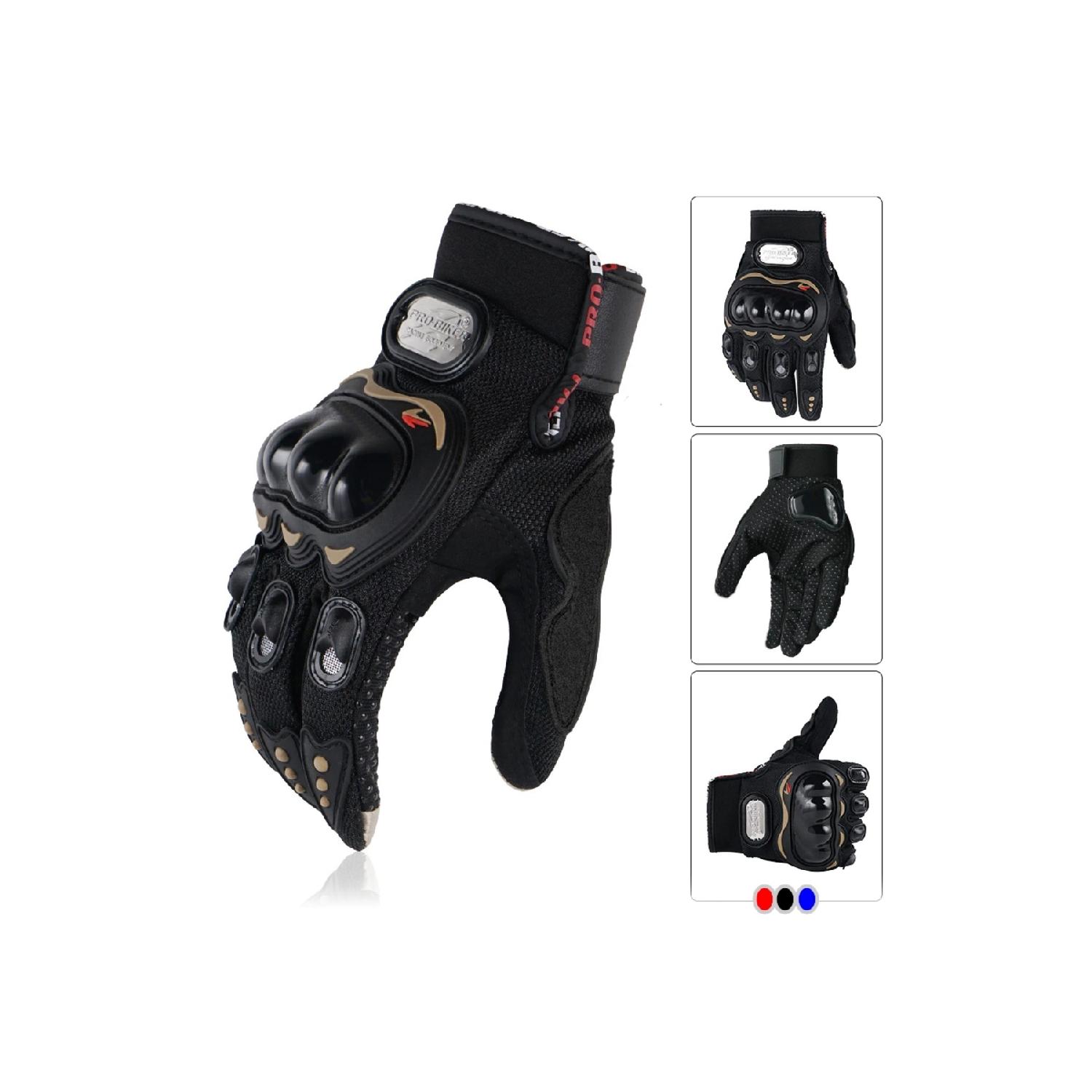 

Мото-велосипедные перчатки Черные 3-сезонные стандартные эластичные ткани L