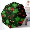 1 pièce Parapluie Automatique Robuste à 8 Baleines, Parapluie Canne à Sucre Joyeux de Noël, Impression Numérique, Parapluie Pliable pour Utilisation Extérieure en Déplacement
