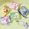 100 Sheets Oil Blotting Papers With Mirror Case Flour Puff Cartoon Durable Face Cleansing Makeup Tool Face Oil Blotting