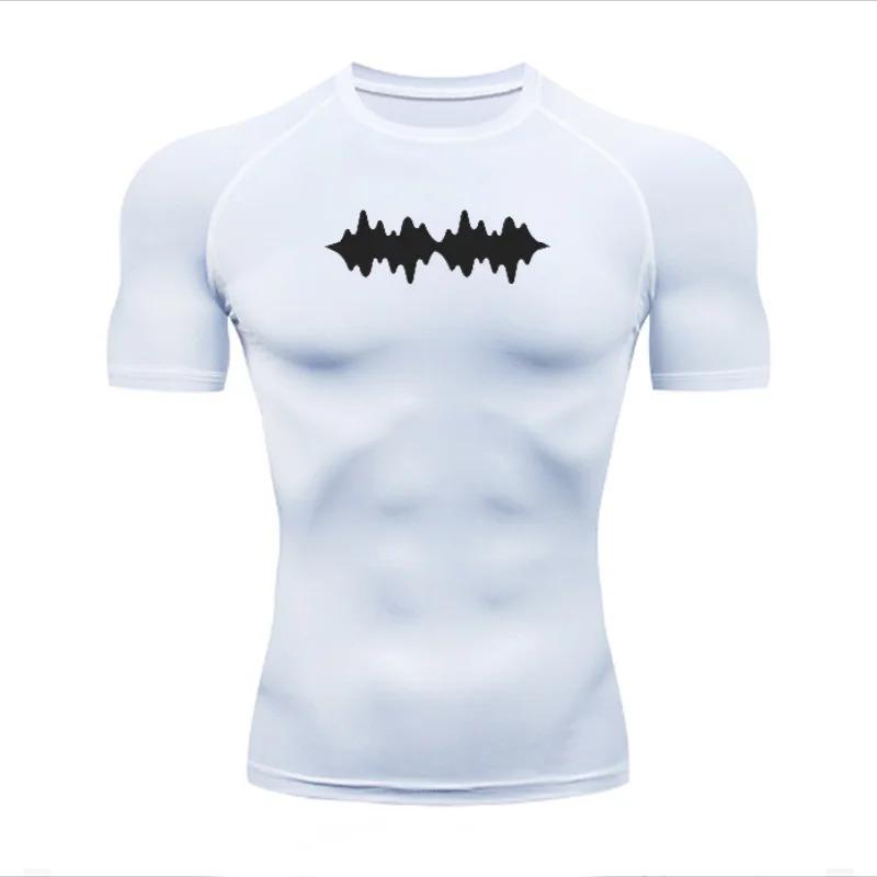 Мужская повседневная футболка с коротким рукавом, быстросохнущая, удобная, эластичная, для фитнеса, с высокой эластичностью, для повседневной носки на улице, универсальная, эластичная футболка S