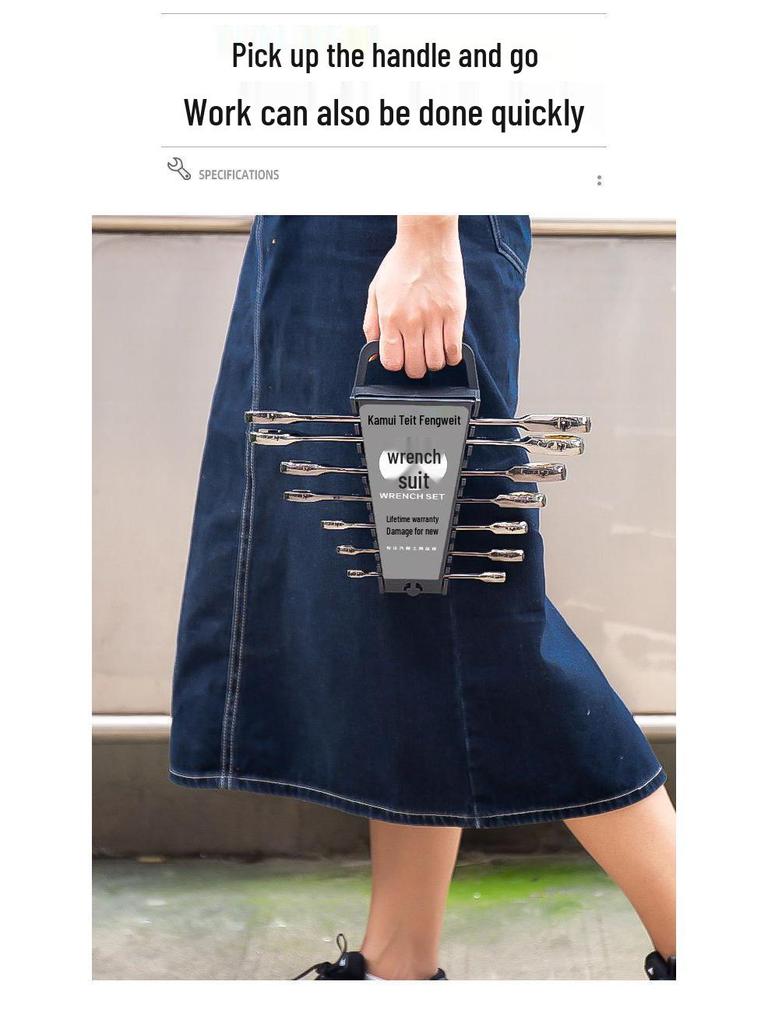 6-32mm Quick-Open Double-Ended Ratchet Wrench Set for Auto Repair