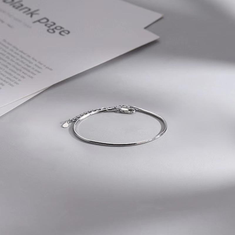 Párový náramek, dámský párový náramek s hadí kostí, výklenek, jednoduchý valentýnský dárek pro přítele a přítelkyni, řetízek