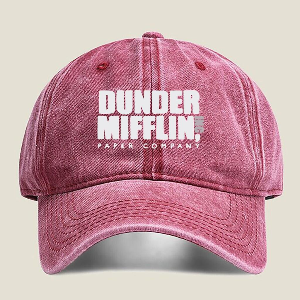 Dunder Mifflin Inc. Logo Fashion Washed Baseball Cap Hat Outdoor Activities