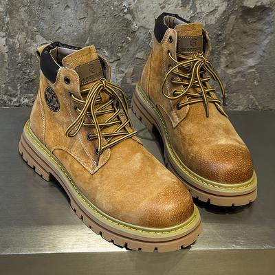 Werkzeug-Rhabarberstiefel 2025 neue dicksohlige Wüsten-Martin-Stiefel Britischer Wind Bergsteigen lässige kurze Stiefel 2345-F
