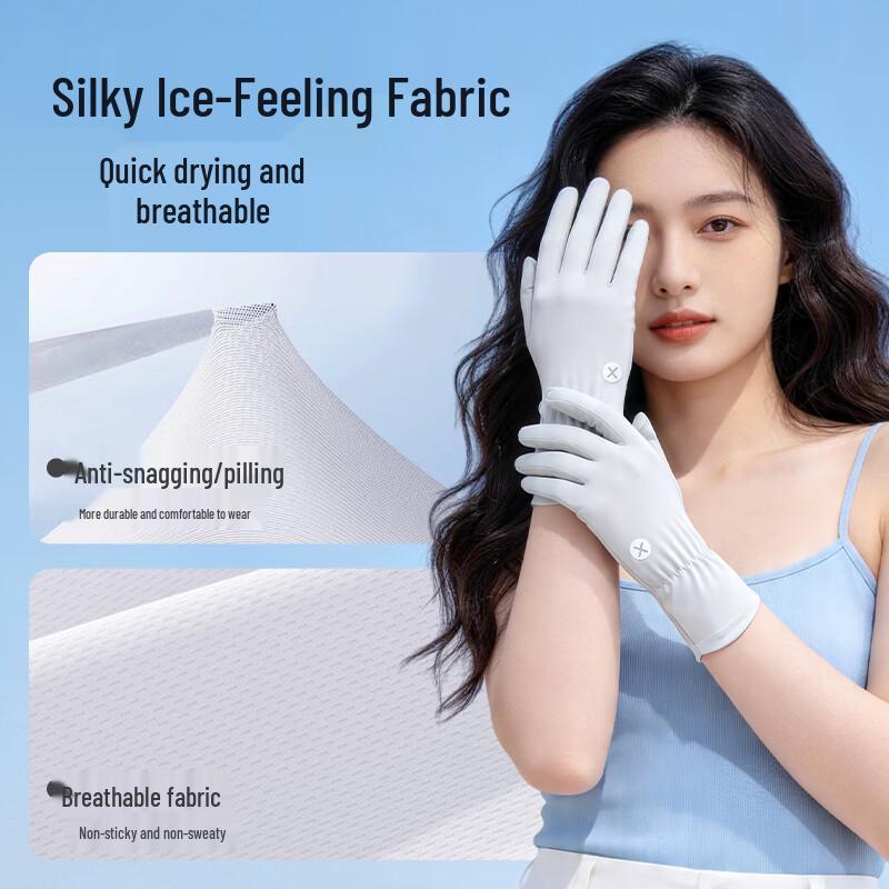 Suncojia Unisex Cycling & Outdoor Sunscreen Ice Silk Gloves