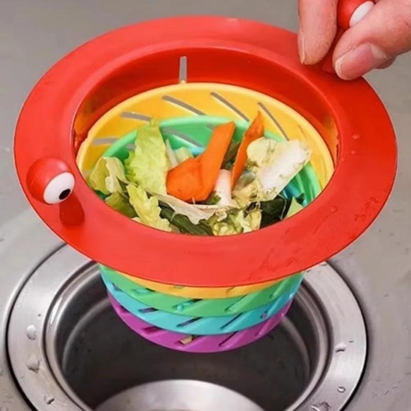 Fold Monster Kitchen Sink Strainer Anti-Clog Kitchen Sink Food Residue Filter Mesh Collector Wash Basin Floor Hair Fur Catcher