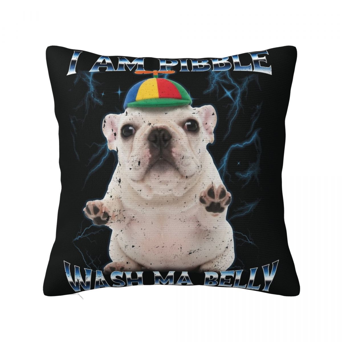 I Am Pibble Wash My Belly Pibble Meme Funny Dog Pillow Cover Square Pillow Case Cushion Cover Pillowcases For Home Decoration 12x12Inch