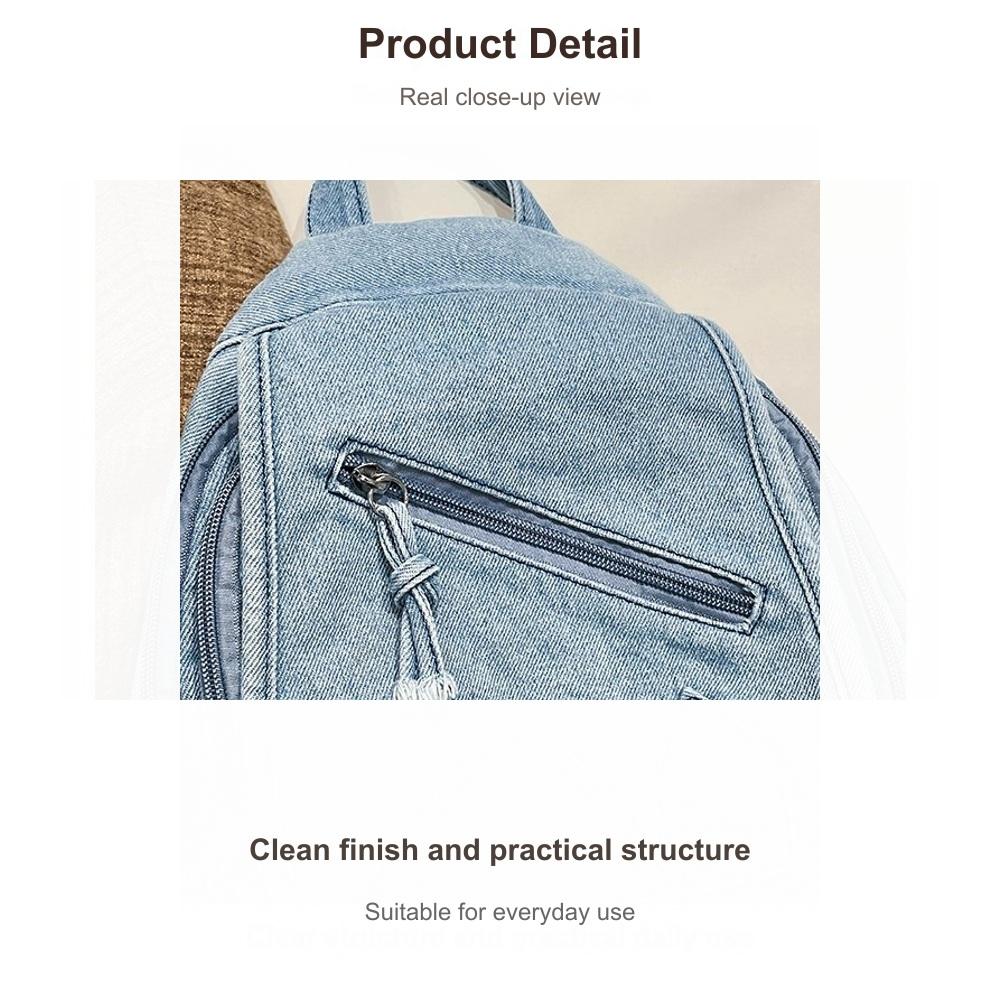 Women's Denim Mini Backpack Casual Travel Shoulder Bag