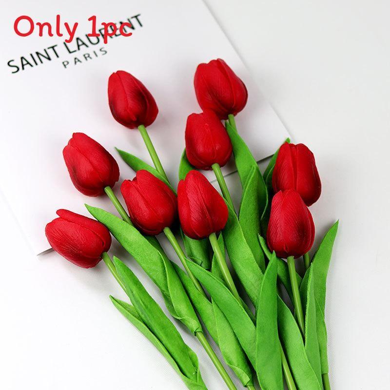 Tulip Pu Artificial Flowers For Wedding Decor Home Styling Props Photo