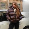 Abrigos con Capucha y Cremallera de Color Sólido Brillante para Mujer, Cálido, Cintura Elástica, Plisado Corto, Chaqueta de Algodón, Nuevo Invierno 2026, Ropa Exterior de Calle para Mujer