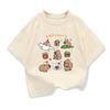 Kids Summer Clothes With Cute Capibara Printd Child Short Sleeved Tee Shirt Funny Clothes 2025 New Kids Cotton Loose T-shirt