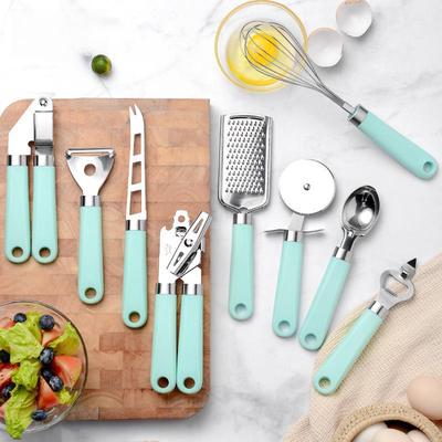 9-Piece Kitchen Gadget Set: Melon Peeler, Bottle Opener & Cheese Peeler with Plastic Handles