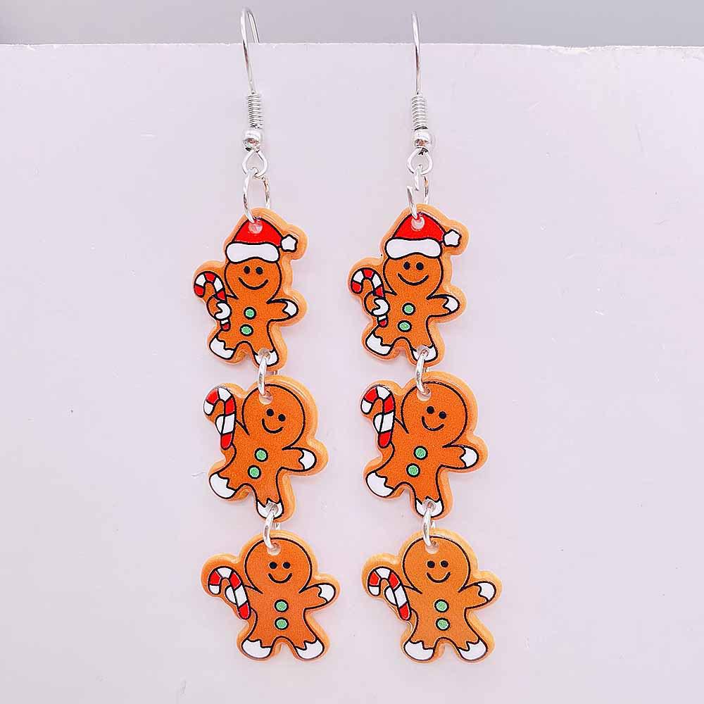 

New Gingerbread Man Sleigh Christmas Ornament Earrings