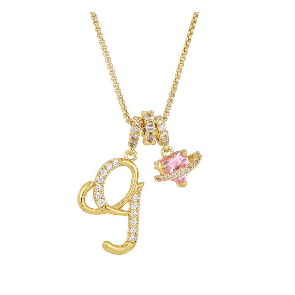 Women's Initial Heart Necklace Name Art Design Letter Jewelry Chain Adjustable Accessories